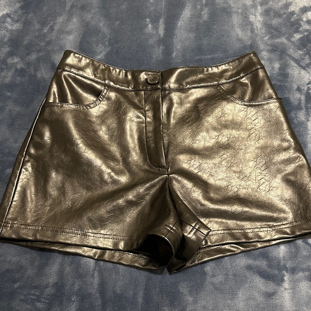 Zara Shiny Metallic High Waist Shorts